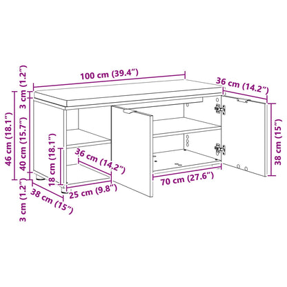 Halbank Artisan Eik 100 x 38 x 46 cm