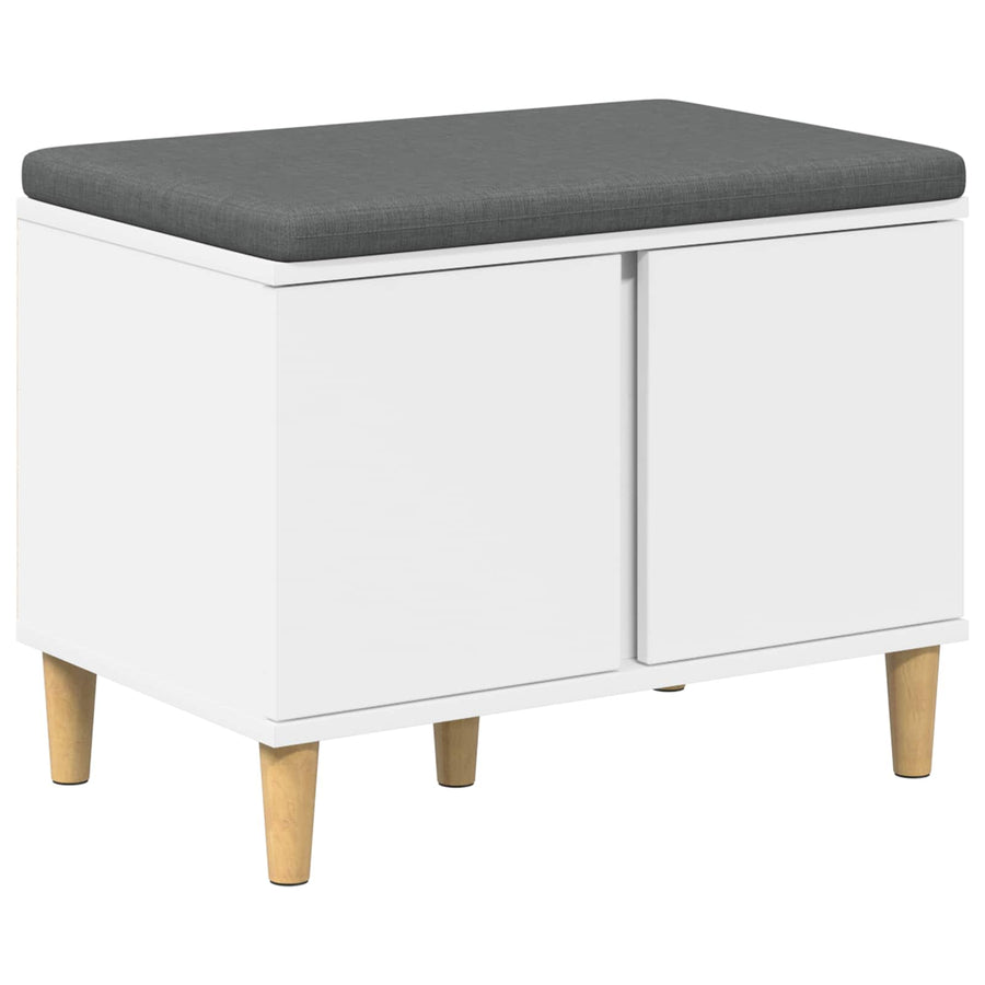Halbank met kussen met opslag met de deur Wit 60 x 38 x 46 cm