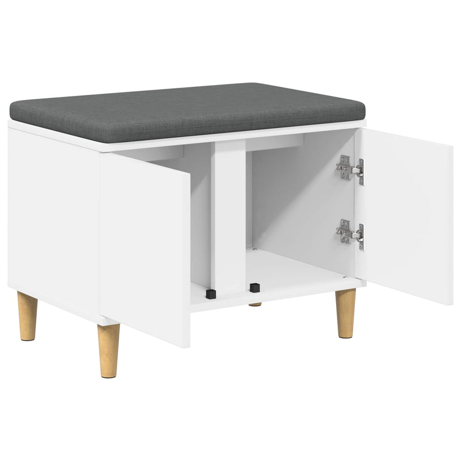 Halbank met kussen met opslag met de deur Wit 60 x 38 x 46 cm