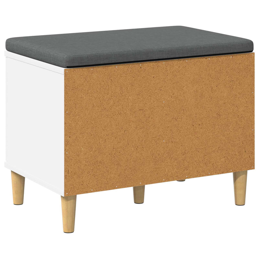 Halbank met kussen met opslag met de deur Wit 60 x 38 x 46 cm