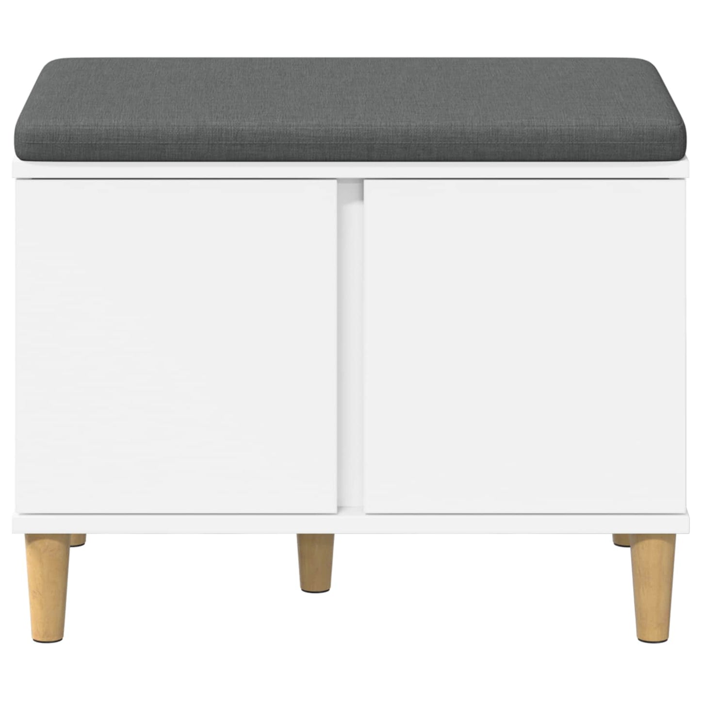 Halbank met kussen met opslag met de deur Wit 60 x 38 x 46 cm