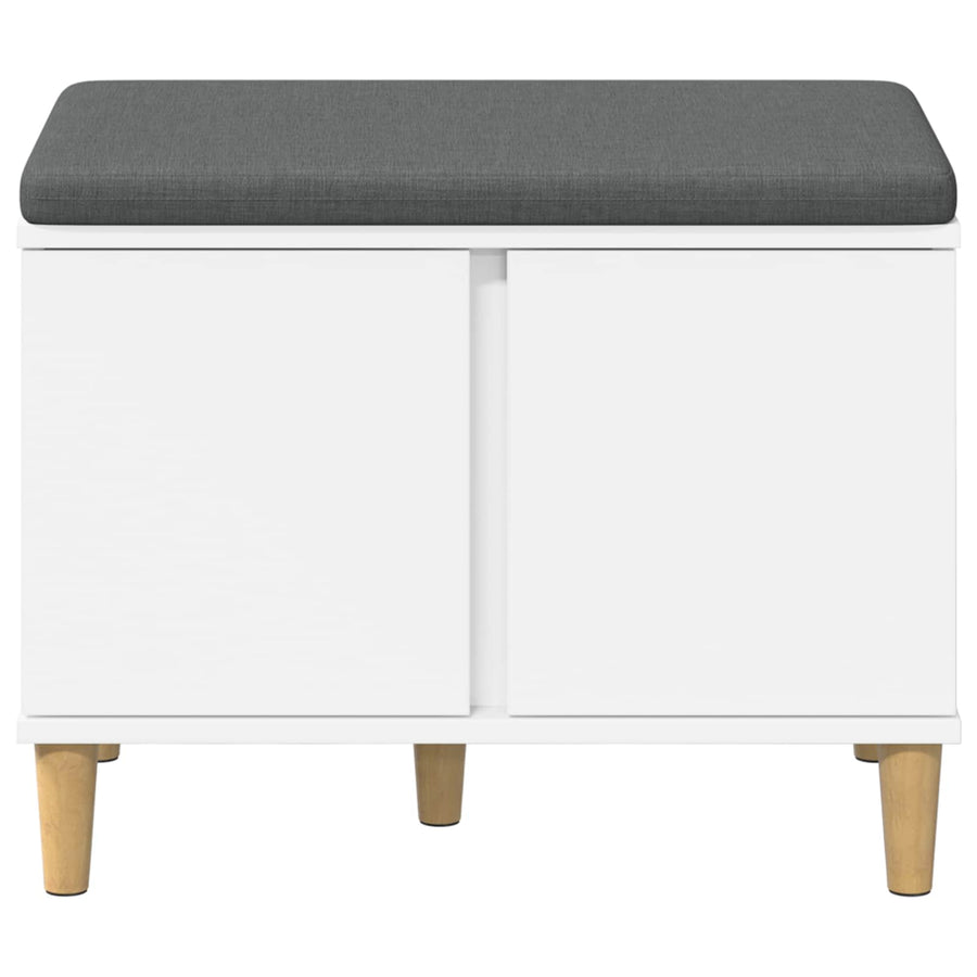 Halbank met kussen met opslag met de deur Wit 60 x 38 x 46 cm