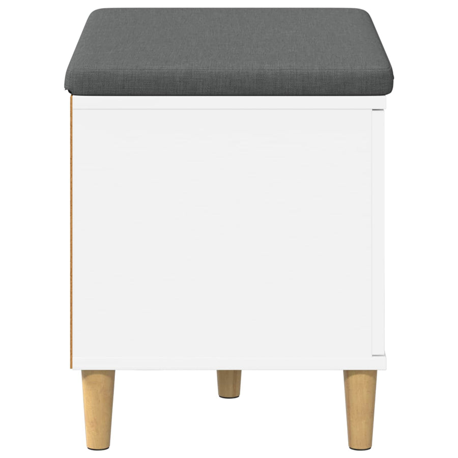 Halbank met kussen met opslag met de deur Wit 60 x 38 x 46 cm
