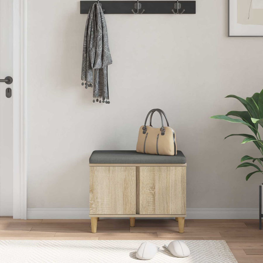 Halbank met kussen met opslag Sonoma Eiken 60 x 38 x 46 cm