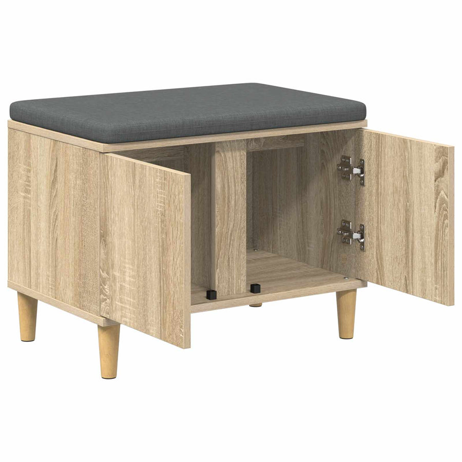 Halbank met kussen met opslag Sonoma Eiken 60 x 38 x 46 cm