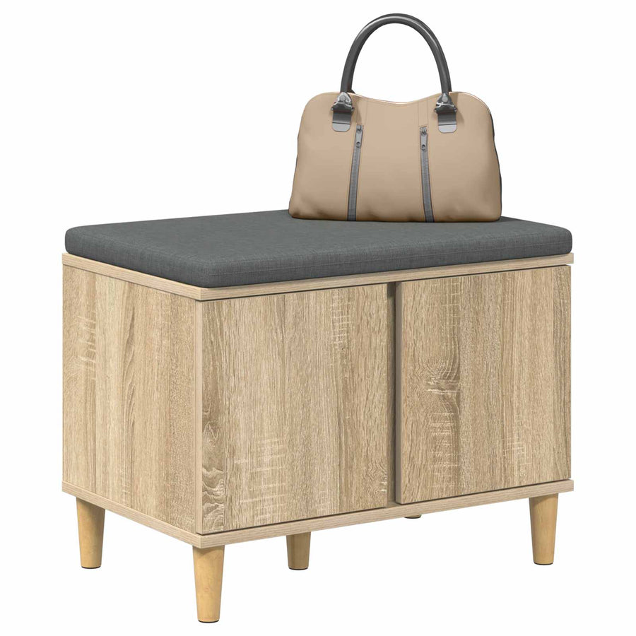 Halbank met kussen met opslag Sonoma Eiken 60 x 38 x 46 cm