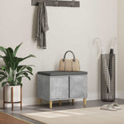 Hall bench with cushion with shelf Concrete Grey 60 x 38 x 46 cm