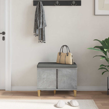 Halbank met kussen met opslag Beton Grijs 60 x 38 x 46 cm