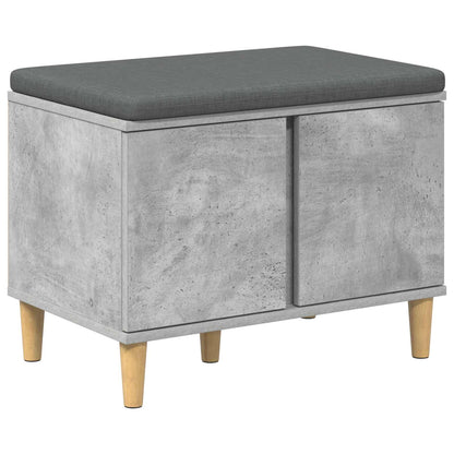 Halbank met kussen met opslag Beton Grijs 60 x 38 x 46 cm
