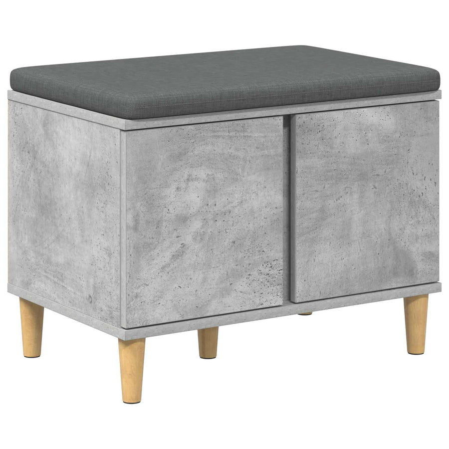 Halbank met kussen met opslag Beton Grijs 60 x 38 x 46 cm