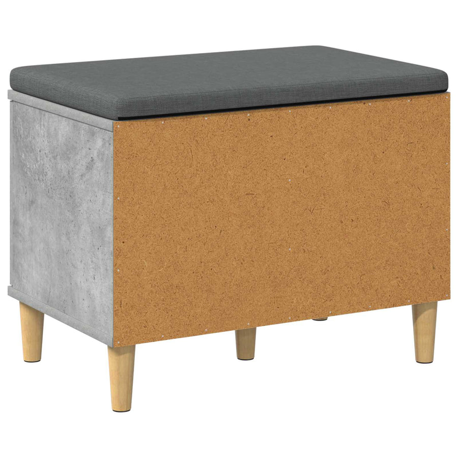 Halbank met kussen met opslag Beton Grijs 60 x 38 x 46 cm