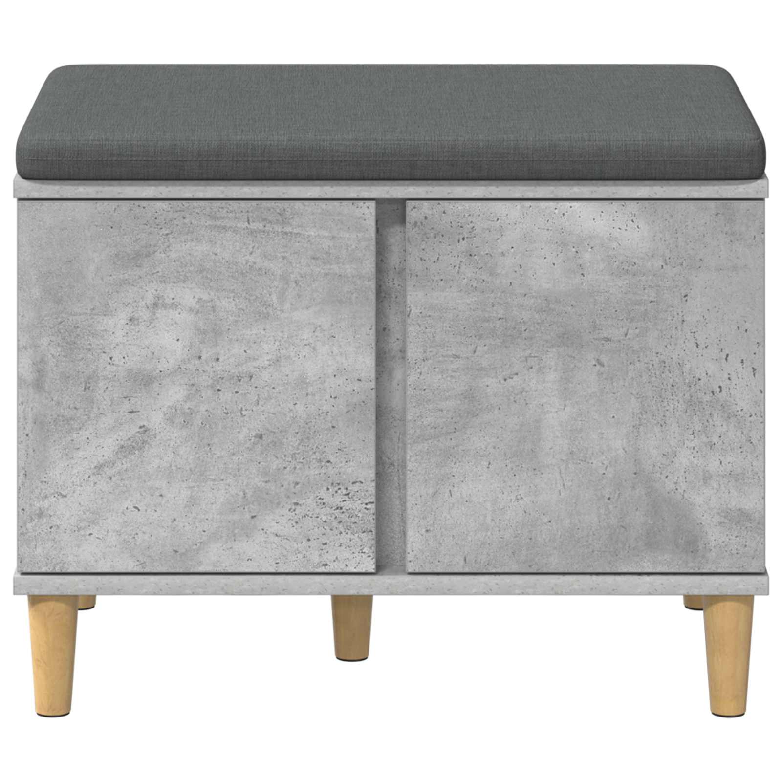 Halbank met kussen met opslag Beton Grijs 60 x 38 x 46 cm