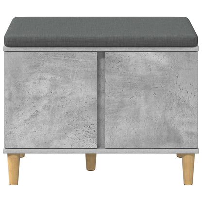Halbank met kussen met opslag Beton Grijs 60 x 38 x 46 cm