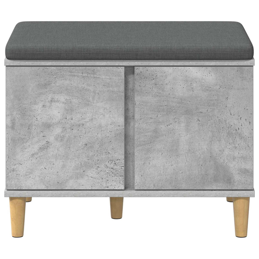 Halbank met kussen met opslag Beton Grijs 60 x 38 x 46 cm