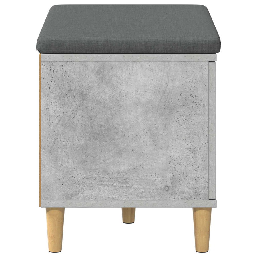 Halbank met kussen met opslag Beton Grijs 60 x 38 x 46 cm