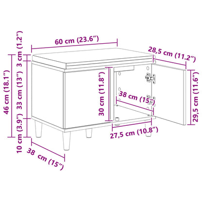 Halbank met kussen met opslag Beton Grijs 60 x 38 x 46 cm