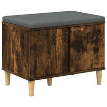 Halbank met kussen met opslag Gerookt eiken 60 x 38 x 46 cm