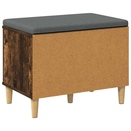 Halbank met kussen met opslag Gerookt eiken 60 x 38 x 46 cm