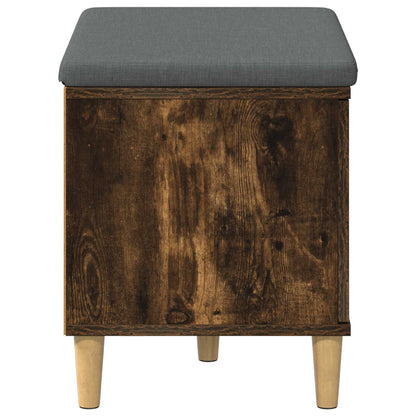 Halbank met kussen met opslag Gerookt eiken 60 x 38 x 46 cm