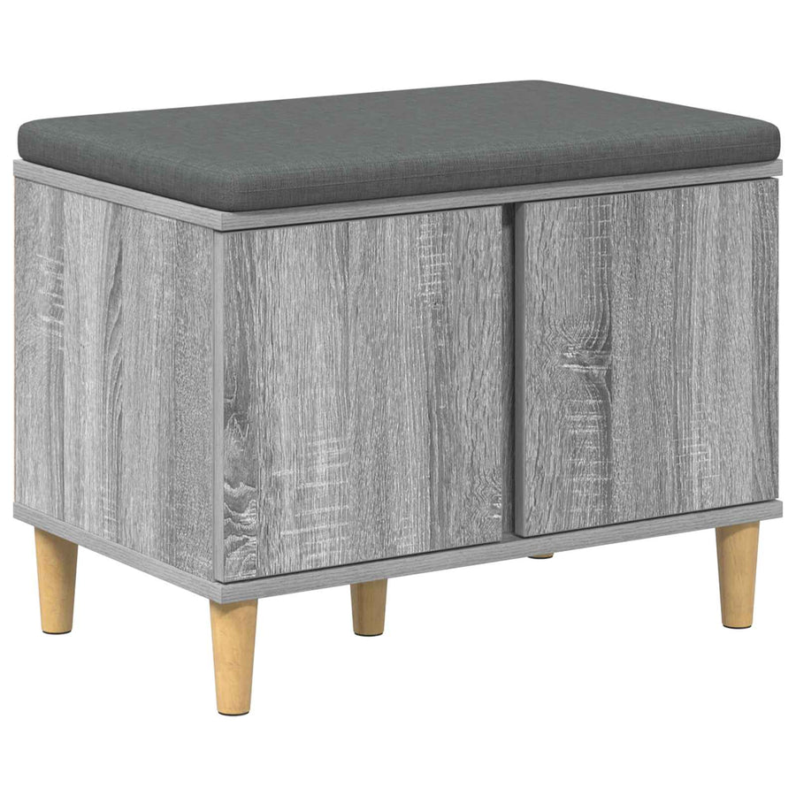 Halbank met kussen met opslag Grijs Sonoma 60 x 38 x 46 cm