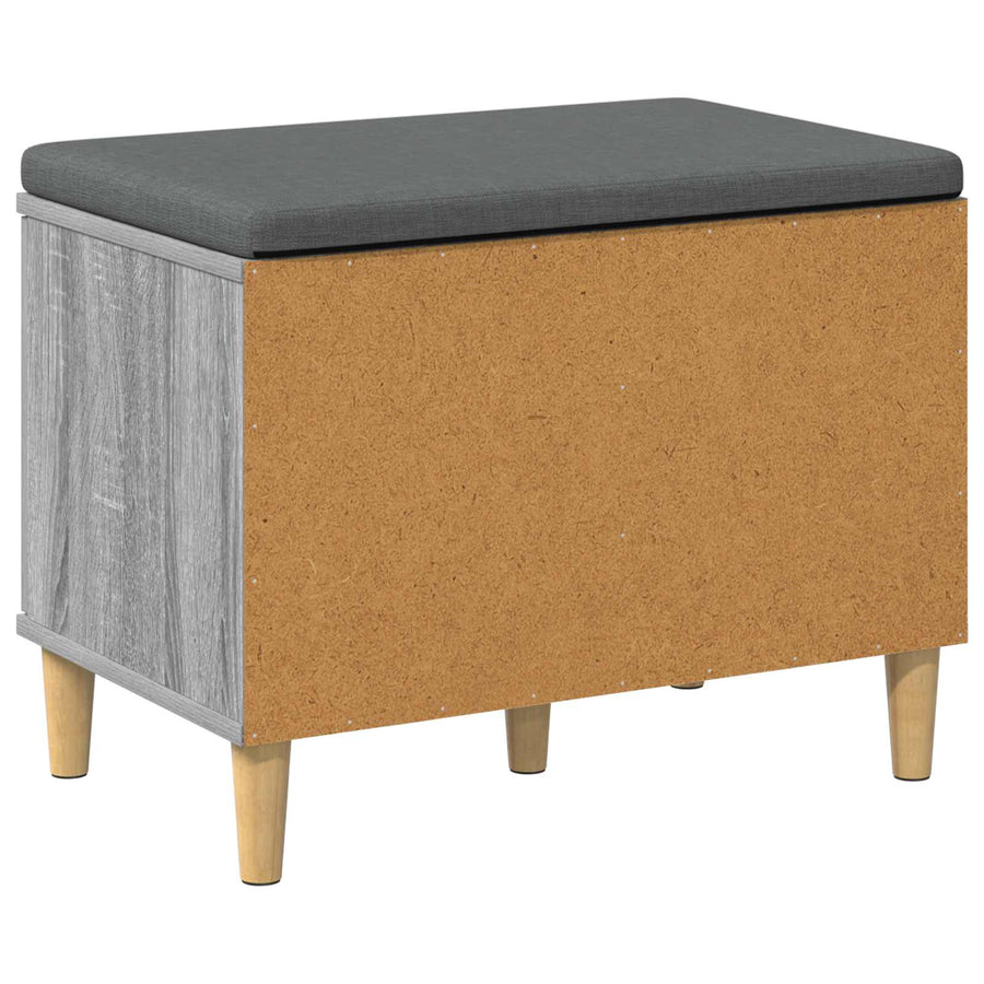 Halbank met kussen met opslag Grijs Sonoma 60 x 38 x 46 cm