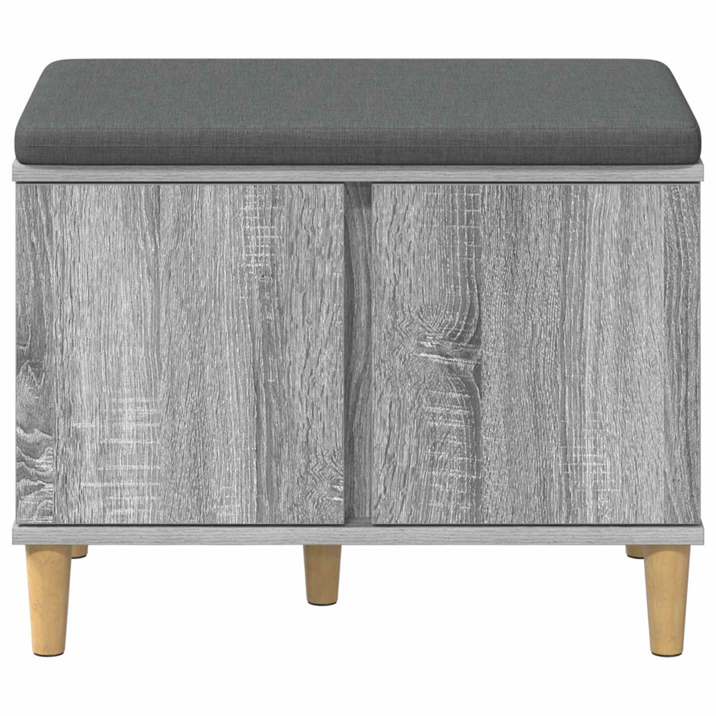 Halbank met kussen met opslag Grijs Sonoma 60 x 38 x 46 cm