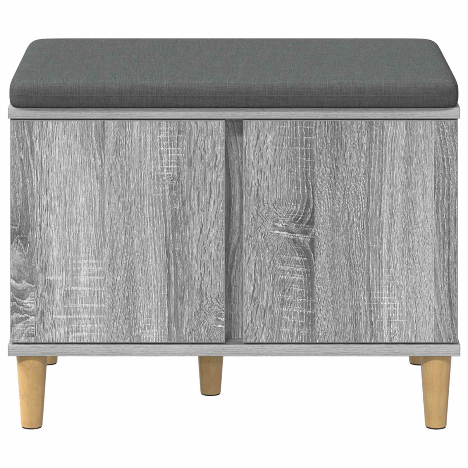 Halbank met kussen met opslag Grijs Sonoma 60 x 38 x 46 cm
