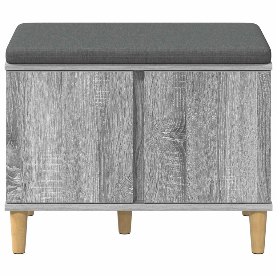 Halbank met kussen met opslag Grijs Sonoma 60 x 38 x 46 cm