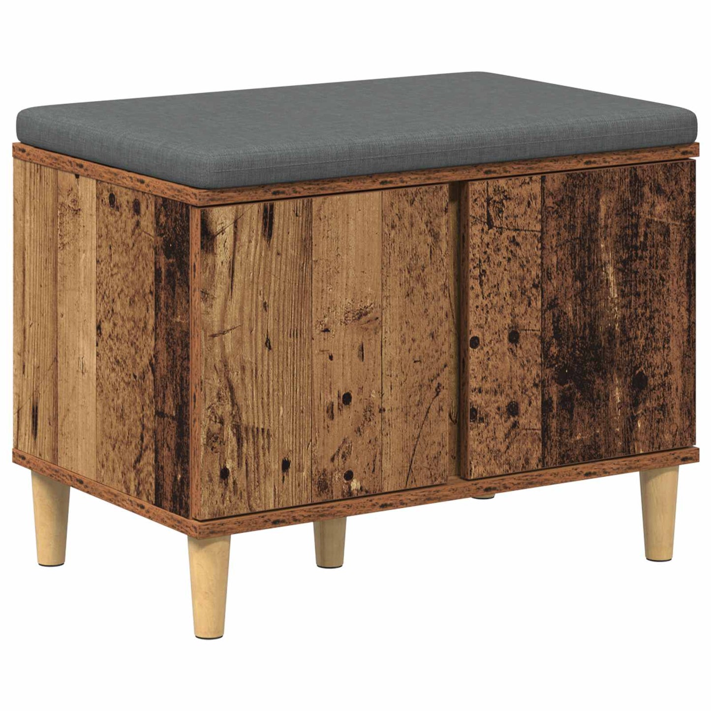 Halbank met kussen met opslag Oudhout 60 x 38 x 46 cm
