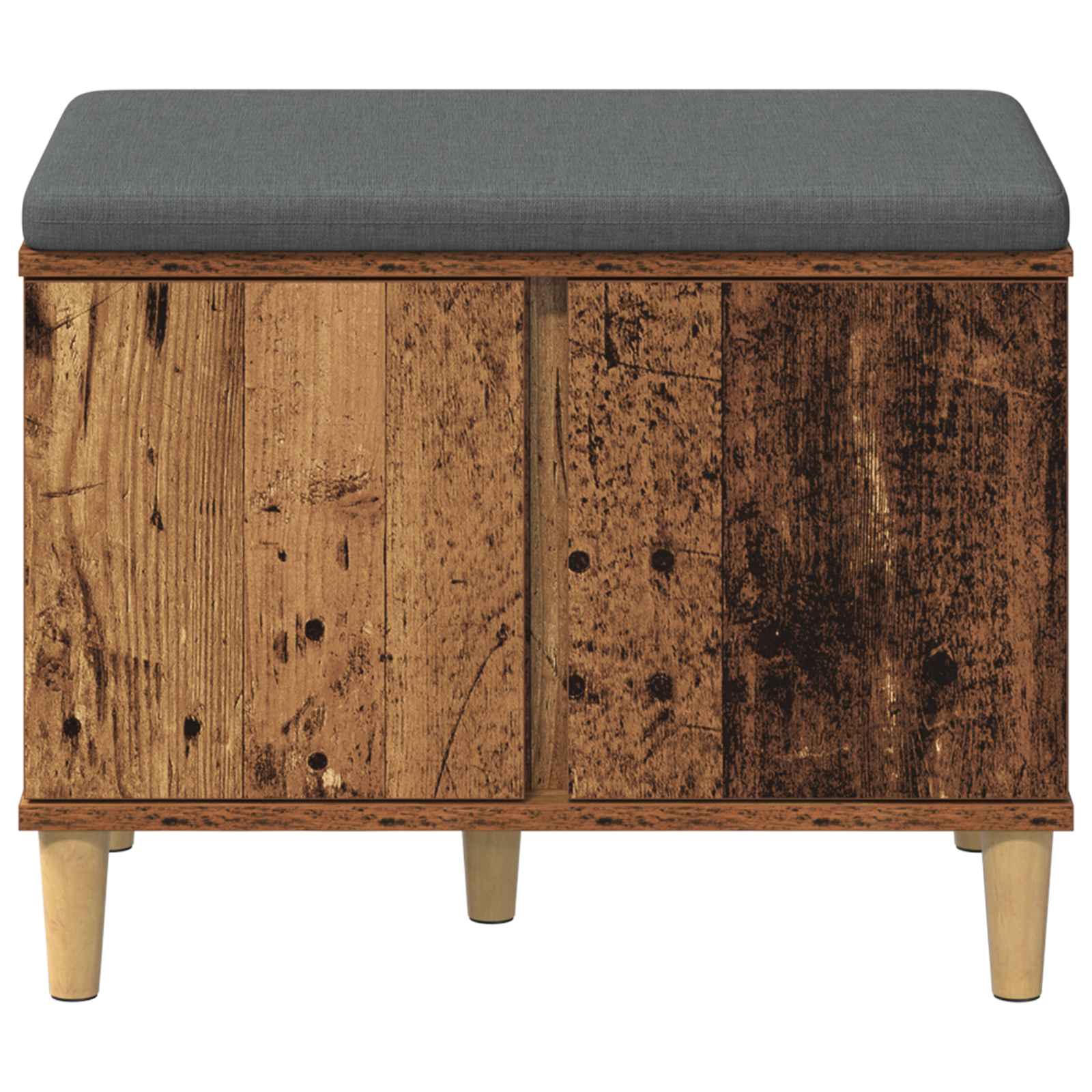 Halbank met kussen met opslag Oudhout 60 x 38 x 46 cm