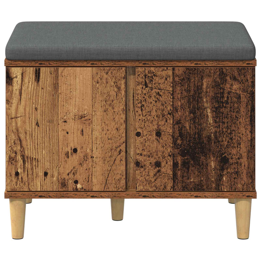 Halbank met kussen met opslag Oudhout 60 x 38 x 46 cm