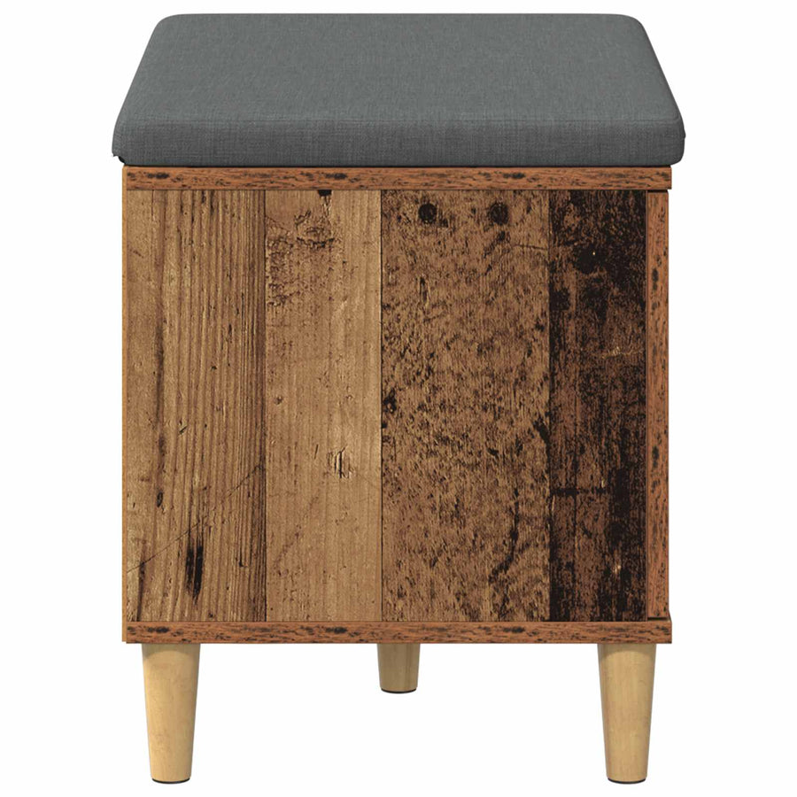 Halbank met kussen met opslag Oudhout 60 x 38 x 46 cm