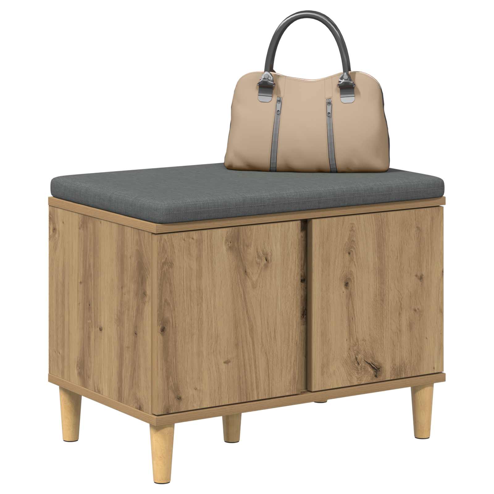 Halbank met kussen met opslag Artisan Eik 60 x 38 x 46 cm
