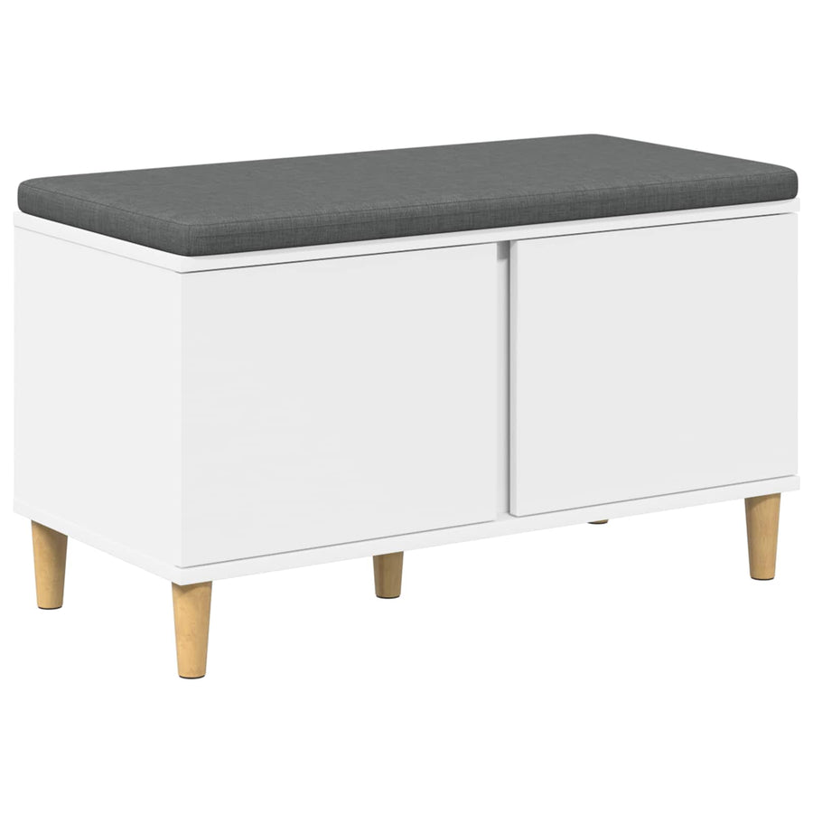 Halbank met kussen met opslag met de deur Wit 60 x 38 x 46 cm
