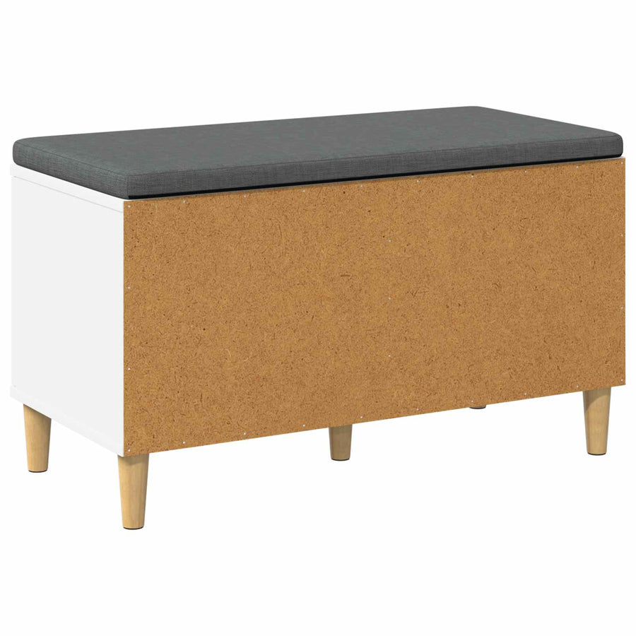 Halbank met kussen met opslag met de deur Wit 60 x 38 x 46 cm
