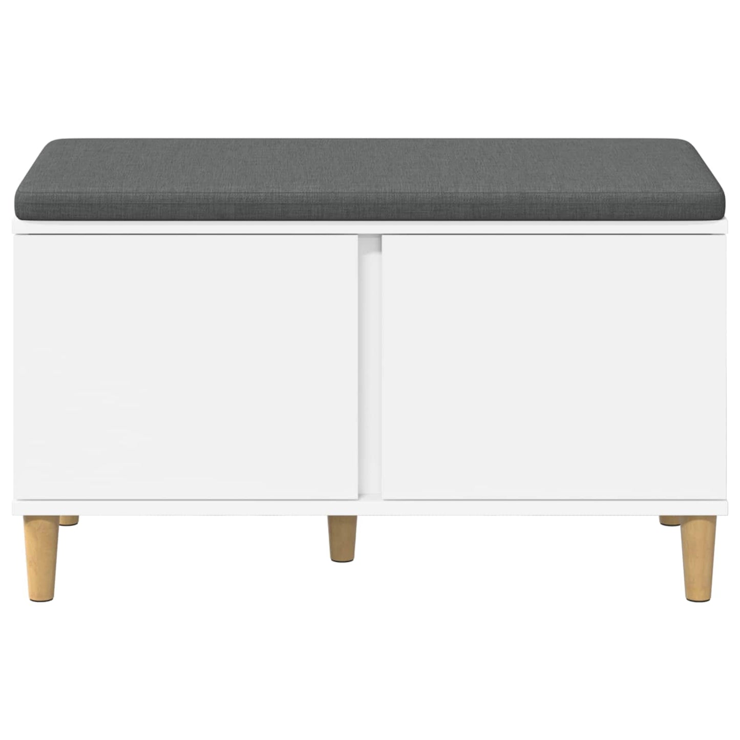 Halbank met kussen met opslag met de deur Wit 60 x 38 x 46 cm