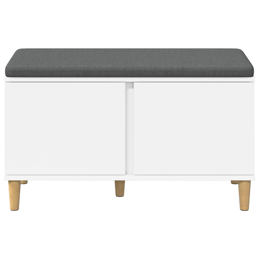 Halbank met kussen met opslag met de deur Wit 60 x 38 x 46 cm