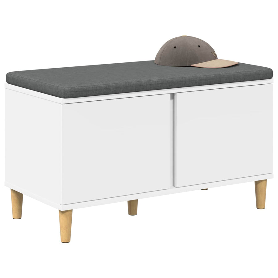 Halbank met kussen met opslag met de deur Wit 60 x 38 x 46 cm