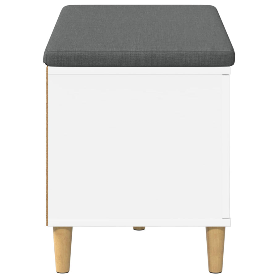 Halbank met kussen met opslag met de deur Wit 60 x 38 x 46 cm