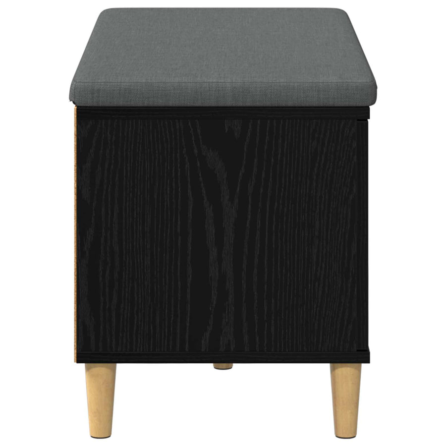 Halbank met kussen met opslag Zwart Eiken 60 x 38 x 46 cm