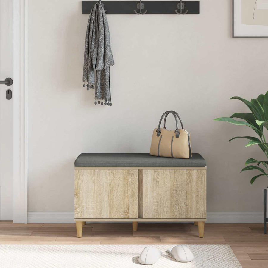 Halbank met kussen met opslag Sonoma Eiken 60 x 38 x 46 cm