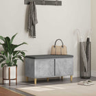 Hall Bench with Cushion with Shelf Concrete Grey 80 x 38 x 46 cm