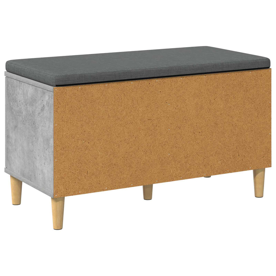 Halbank met kussen met opslag Beton Grijs 60 x 38 x 46 cm