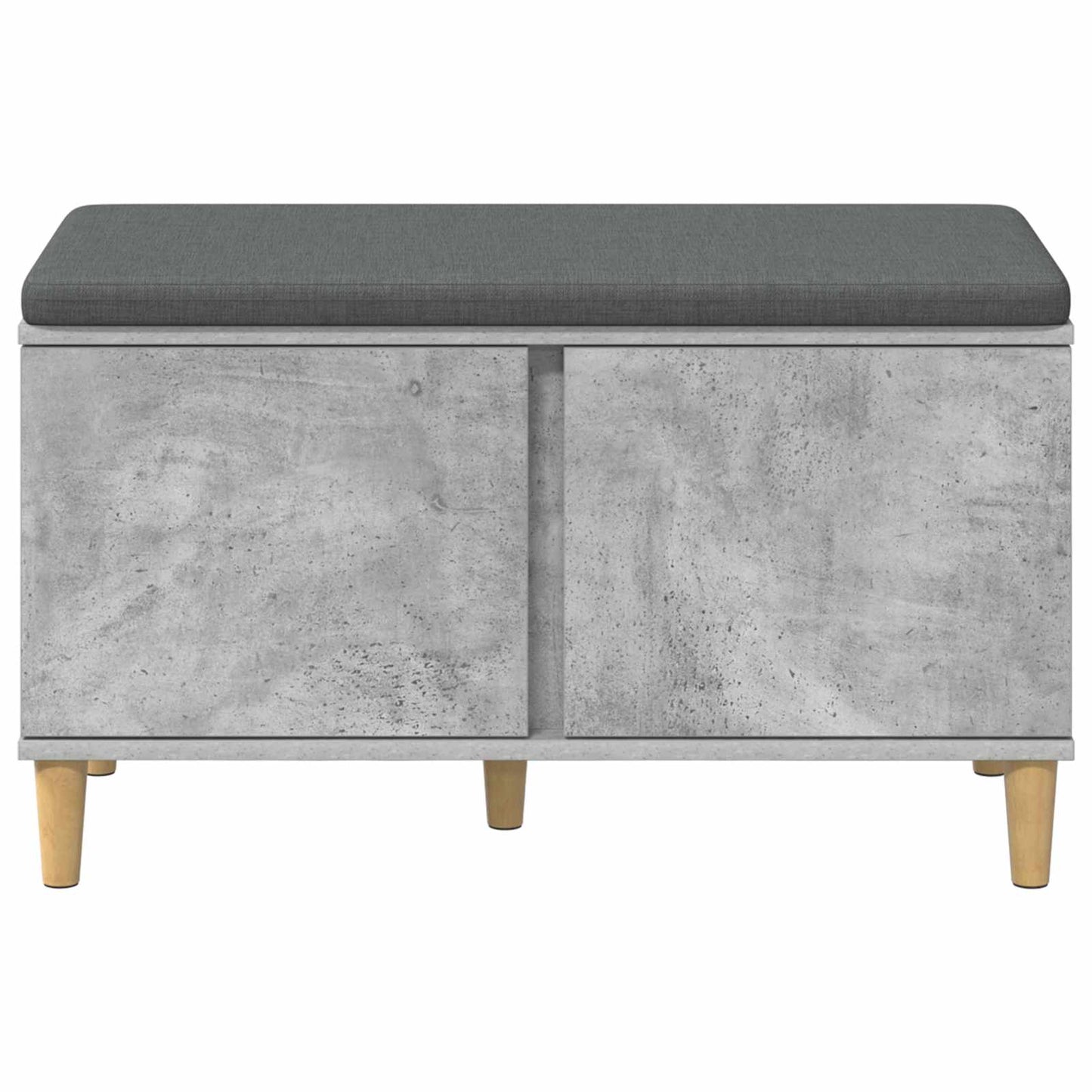 Halbank met kussen met opslag Beton Grijs 60 x 38 x 46 cm