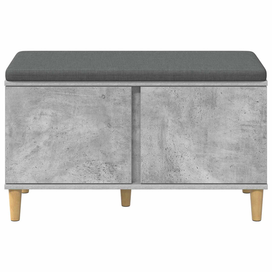 Halbank met kussen met opslag Beton Grijs 60 x 38 x 46 cm