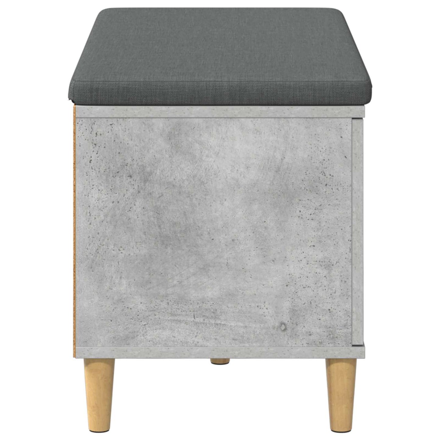 Halbank met kussen met opslag Beton Grijs 60 x 38 x 46 cm