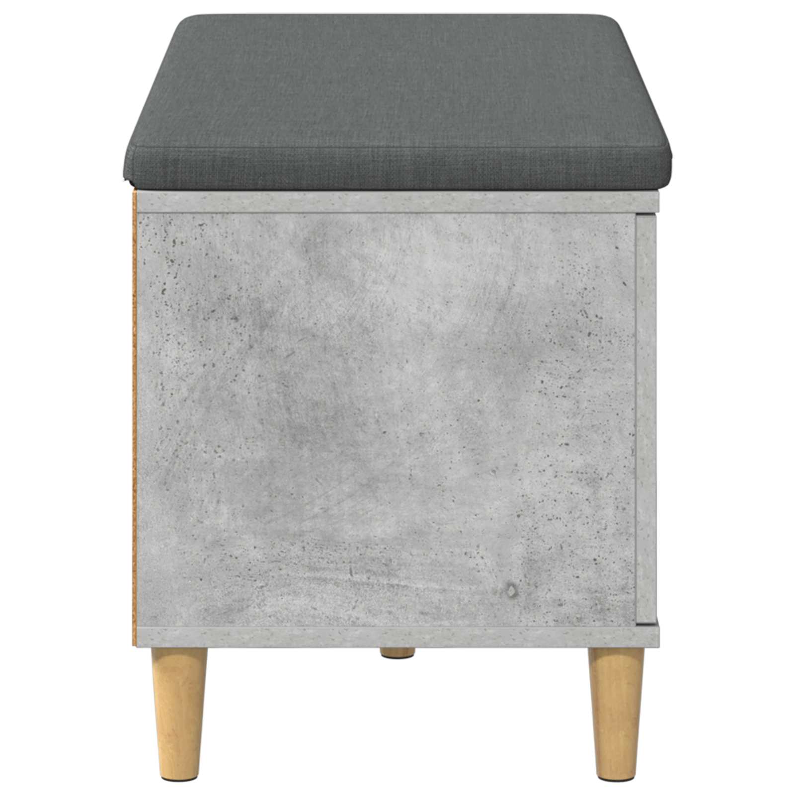 Halbank met kussen met opslag Beton Grijs 60 x 38 x 46 cm