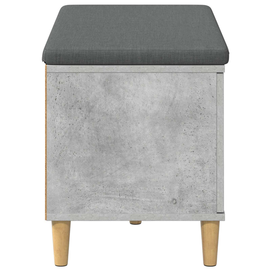 Halbank met kussen met opslag Beton Grijs 60 x 38 x 46 cm