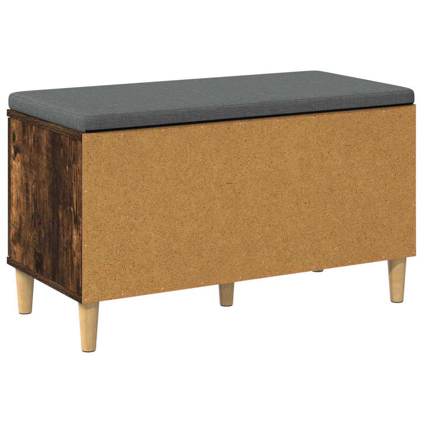 Halbank met kussen met opslag Gerookt eiken 60 x 38 x 46 cm