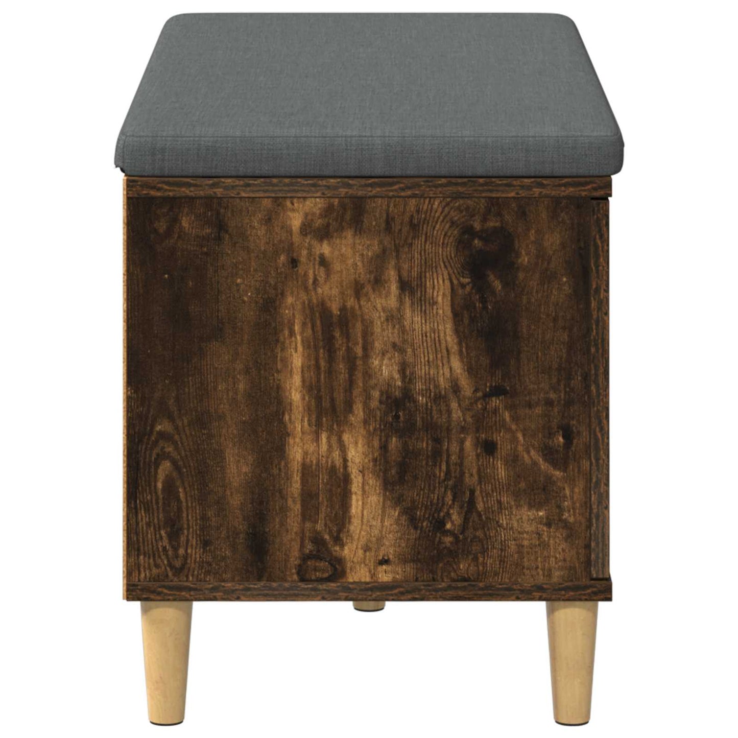 Halbank met kussen met opslag Gerookt eiken 60 x 38 x 46 cm